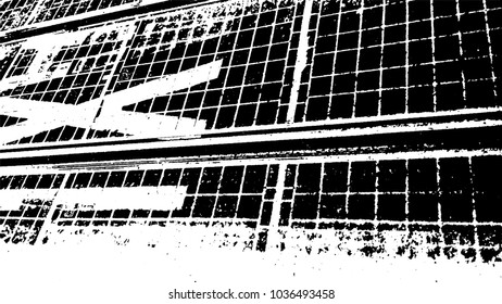 Tiles. Black & white backdrop. Dimensional vector background. Flooring, distressed texture.