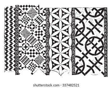 Tiles of the church Saint-Denis twelfth century, vintage engraved illustration. Industrial encyclopedia E.-O. Lami - 1875.
