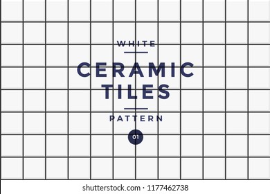 Tiles for cladding. White ceramic mosaic pattern of rectangular shape. Vector drawing.