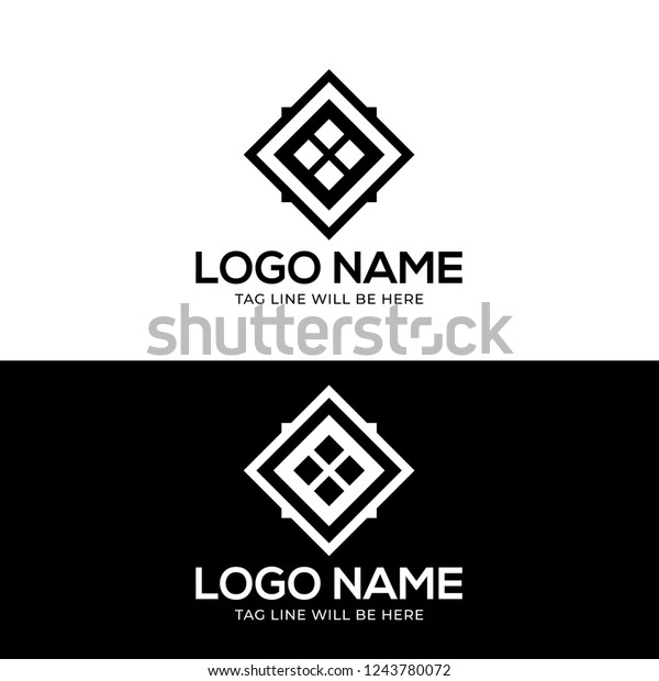 Tiles Company Logo Design Vector Illustration Stock Vector (Royalty