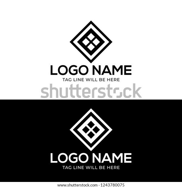 Tiles Company Logo Design Vector Illustration Stock Vector (Royalty