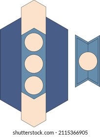 tiles of complex shape with a connecting element