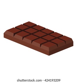 Tiles of dark chocolate on a white background/ Tiles of dark chocolate