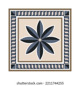 diseño de mosaicos, formas cuadradas geométricas, mosaico de suelo de decoración