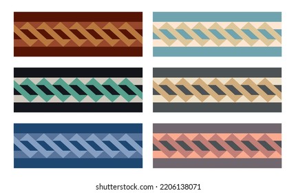 Tiles design. Set of illustrated decorative borders made for tiles, Frames
