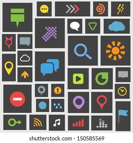 Tiles with different color silhouettes