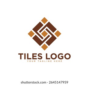 Diseño del logotipo del suelo de las baldosas, Imagen de Vector