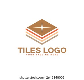 Diseño del logotipo del suelo de las baldosas, Imagen de Vector