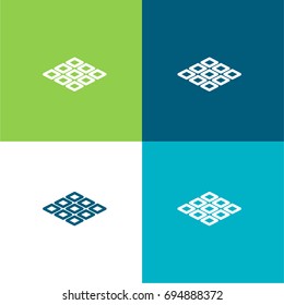 Tiles green and blue material color minimal icon or logo design