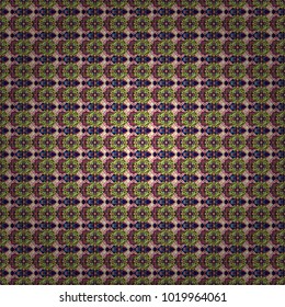 Tiles green, brown and pink background. Geometric seamless pattern. Abstract vector background.