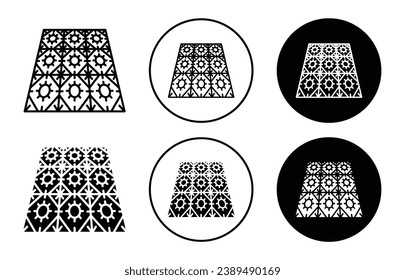 Tiles icon set. surface ceramic marble vector symbol. laminate floor sign. mosaic pavers tiles icon in black filled and outlined style.