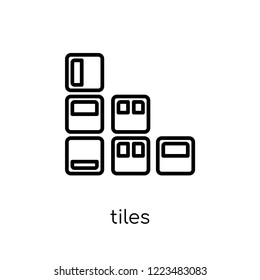 Tiles icon. Trendy modern flat linear vector Tiles icon on white background from thin line Construction collection, editable outline stroke vector illustration