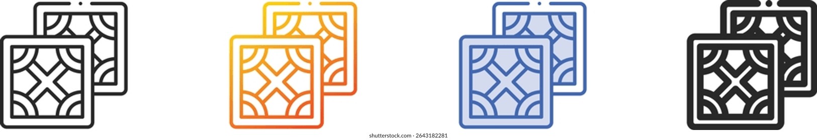 tiles icon.Thin Linear, Gradient, Blue Stroke and bold Style Design Isolated On White Background