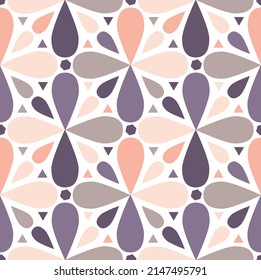 tiles inspired vector seamless pattern in dusty pastel tones