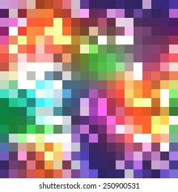Tiles Mosaic with bright rainbow colors (seamless background)