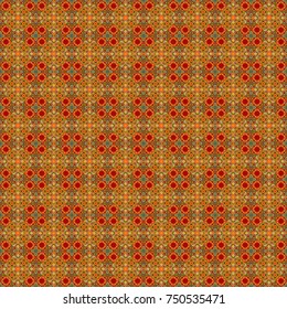 Tiles orange, red and brown background. Geometric seamless pattern. Abstract vector background.