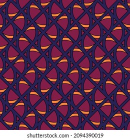 Tiles ornament. Seamless pattern. Patchwork motif. Tribal backdrop. Mosaic image. Parquet background. Geometric illustration. Ethnic textile print. Geometrical digital paper. Vector art work