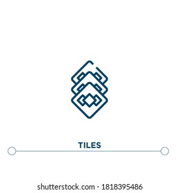 icono del vector de contorno de mosaicos. ilustración de elemento simple. icono de contorno de mosaicos a partir del concepto de construcción editable. se puede usar para web y móvil
