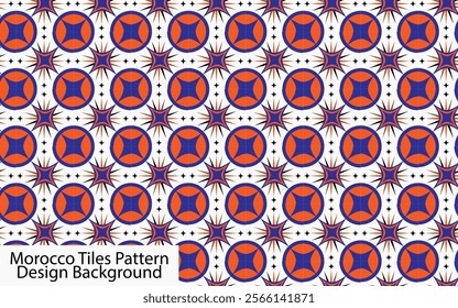 Tiles Pattern Design Background with Vector. Orange and Blue Color Tiles Pattern Design.