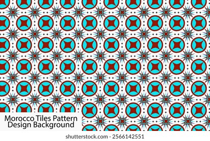 Tiles Pattern Design Background with Vector. Cyan and Maroon Color Tiles Pattern Design.