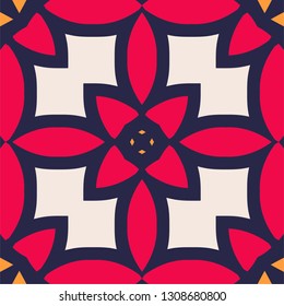 Tiles Portuguese patterns antique seamless design in Vector illustration vintage.