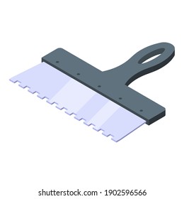 Tiles putty knife icon. Isometric of tiles putty knife vector icon for web design isolated on white background