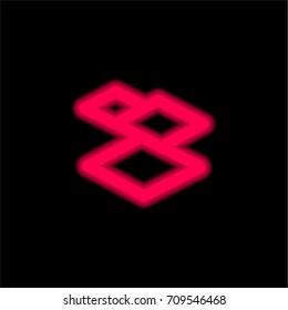 Tiles red glowing neon ui ux icon. Glowing sign logo vector