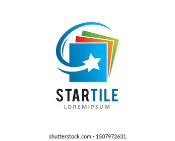 Tiles shop logo symbol or icon template