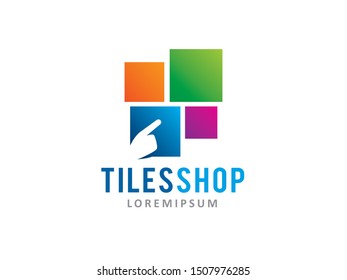 Tiles shop logo symbol or icon template