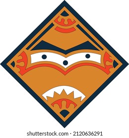 tiles square at an angle face ethnic coloring