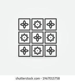 Tiles vector concept icon or sign in outline style