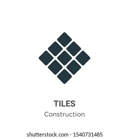 Tiles vector icon on white background. Flat vector tiles icon symbol sign from modern construction collection for mobile concept and web apps design.