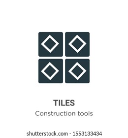 Tiles vector icon on white background. Flat vector tiles icon symbol sign from modern construction tools collection for mobile concept and web apps design.