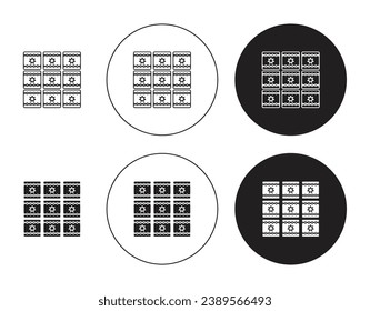 Tiles vector illustration set. Surface ceramic marble icon. Laminate floor symbol. Mosaic pavers tiles in black color.