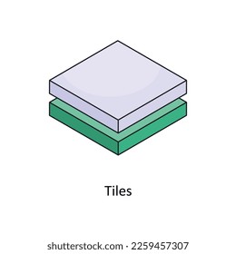 Tiles Vector Isometric Filled Outline icon for your digital or print projects.