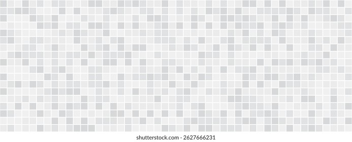 Tiles wall. Gray seamless mosaic. Tile pattern background with clean and elegant design for bathroom, kitchen or spa interior. Minimalistic and modern wallpaper. Vector Illustration.