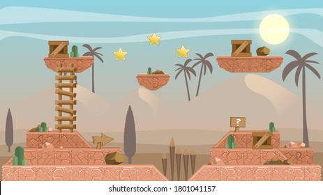 TileSet platformer game 2D Desert
