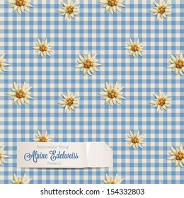 tiling alpine pattern with edelweiss flowers