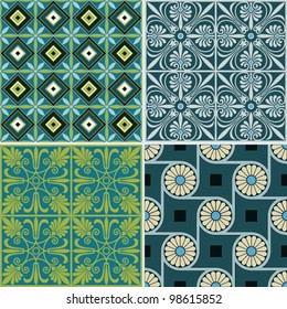 tiling retro patterns - set of four