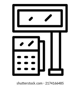 Till Pos Service Icon Outline Vector. Screen Cash. Machine Register