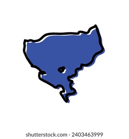 Tillaberi region of the Niger vector map illustration.