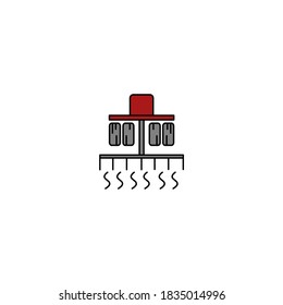 Tillage icon. Farm and agriculture icon. Simple, flat, outline, color.
