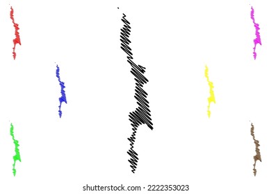 Tillangchong Island (Republic of India, Nicobar Archipelago, Indian Ocean) map vector illustration, scribble sketch Tillanchang map