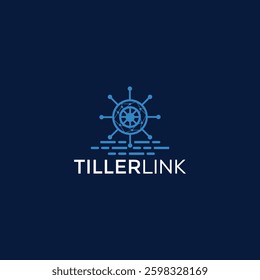 TILLERLINK technology Logo design element with blue background.