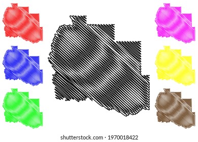 Tillman County, Oklahoma State (U.S. county, United States of America) map vector illustration, scribble sketch Tillman map