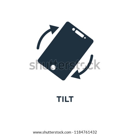 Tilt icon. Black filled vector illustration. Tilt symbol on white background. Can be used in web and mobile.