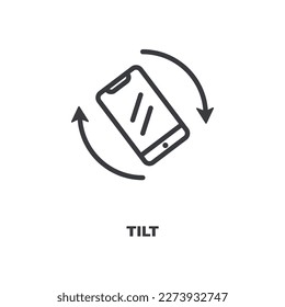 tilt icon. Thin line tilt icon from artificial intellegence collection. Outline vector isolated on white background. Editable tilt symbol can be used web and mobile