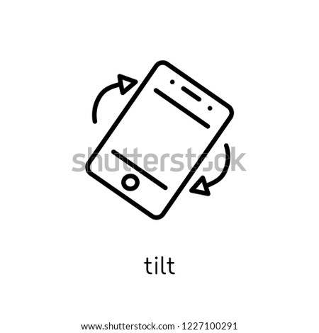 Tilt icon. Trendy modern flat linear vector Tilt icon on white background from thin line Artificial Intelligence, Future Technology collection, editable outline stroke vector illustration