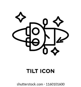 Tilt icon vector isolated on white background, Tilt transparent sign , line symbol or linear element design in outline style