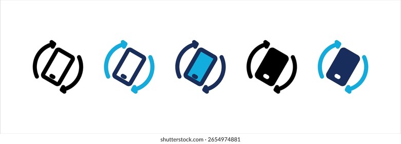 Conjunto de iconos de estilo múltiple de inclinación